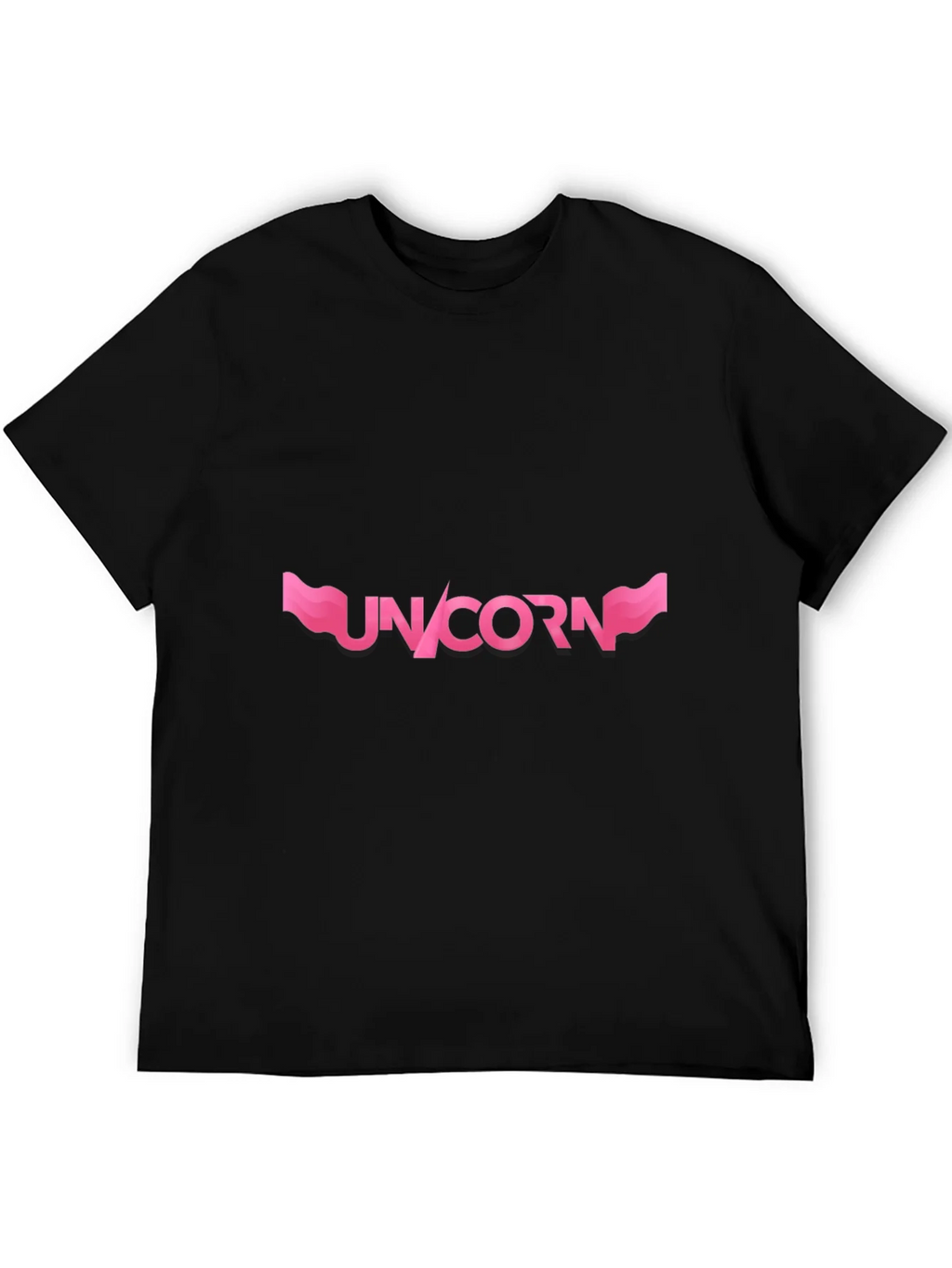 Unicorn Graphic T-Shirt - Pink Design on Black product image 4