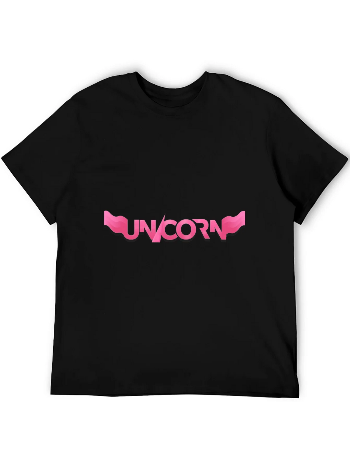 Unicorn Graphic T-Shirt - Pink Design on Black product image 4