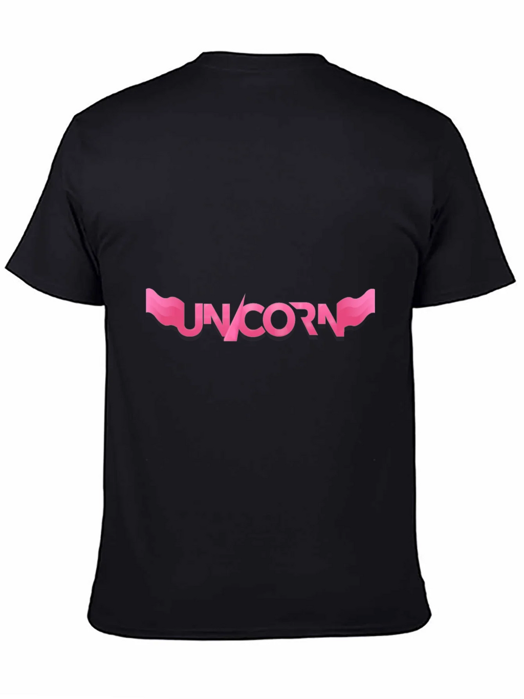 Unicorn Graphic T-Shirt - Pink Design on Black product image 3
