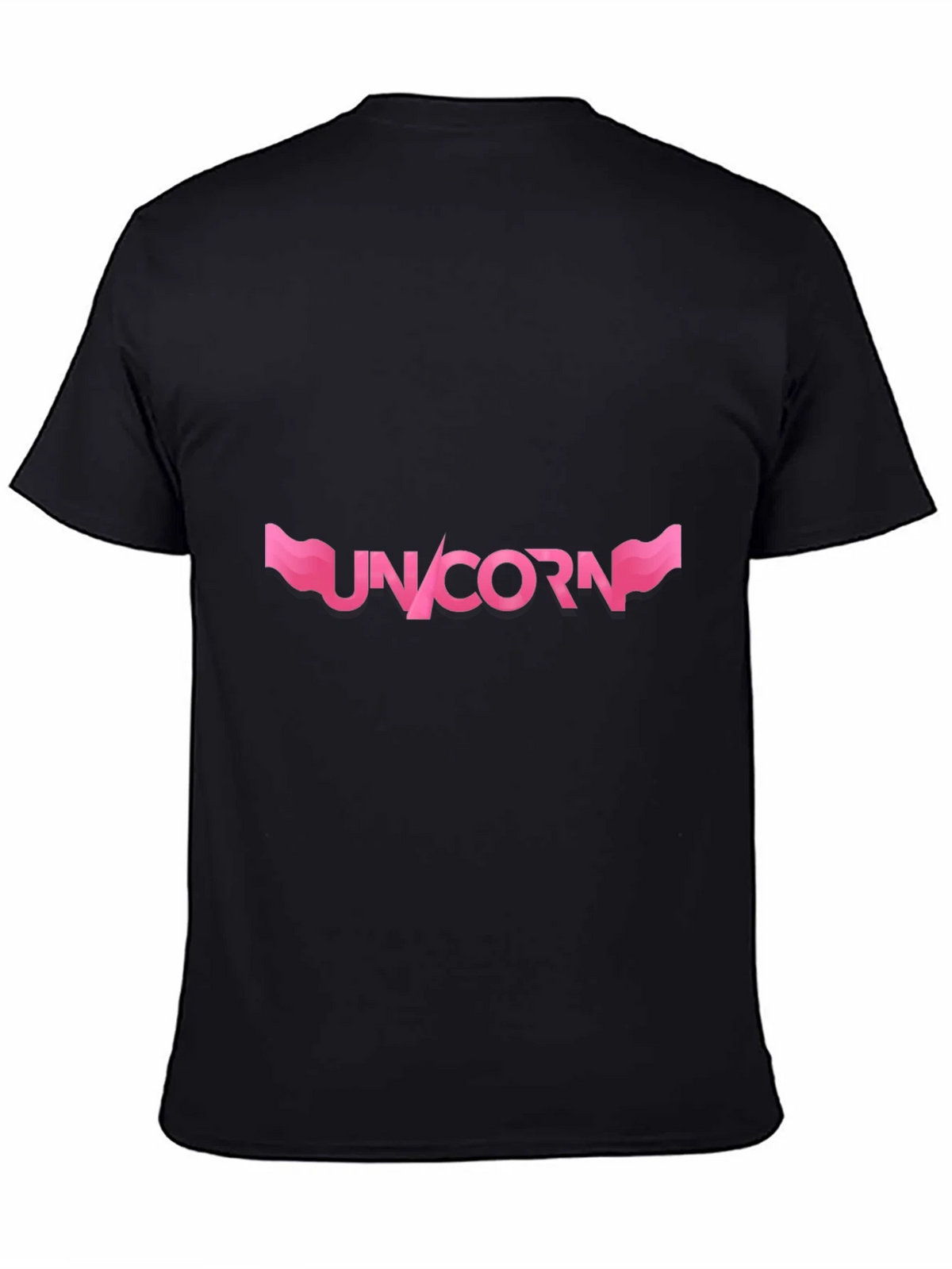 Unicorn Graphic T-Shirt - Pink Design on Black product image 3