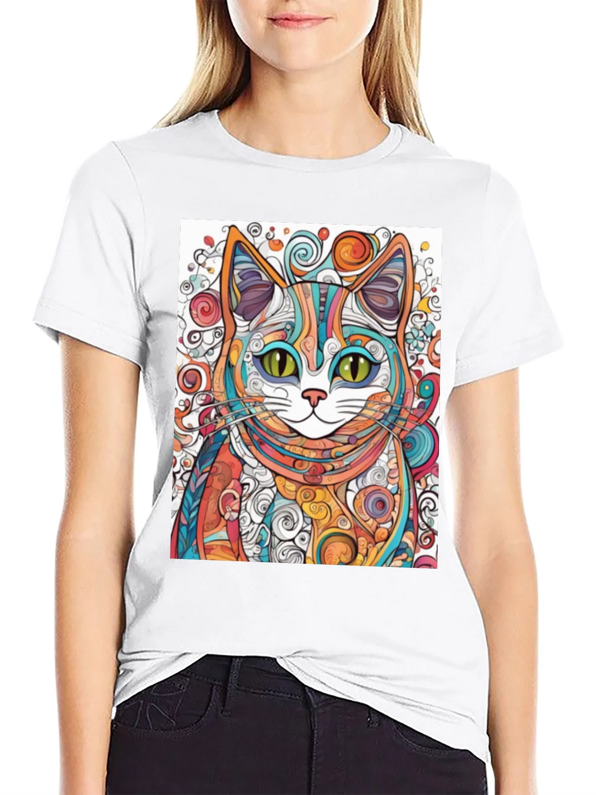 Colorful Abstract Cat T-Shirt product image 8