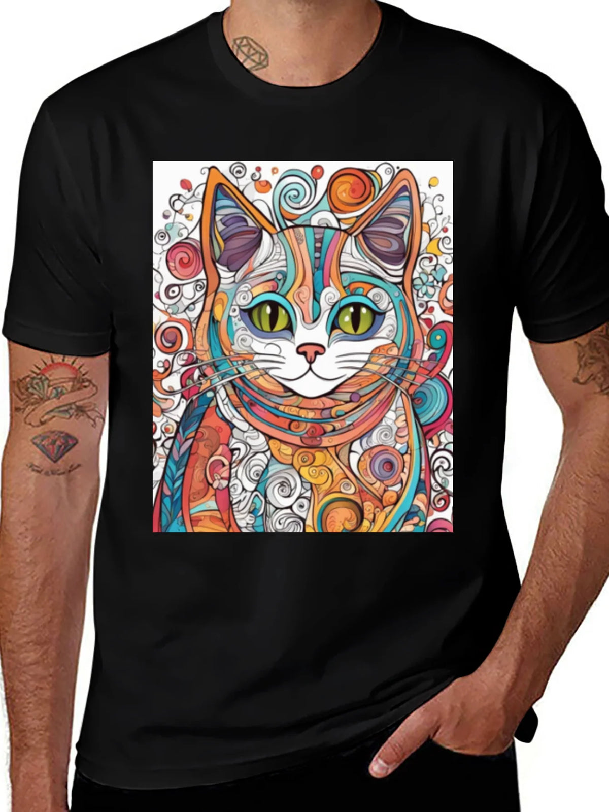 Colorful Abstract Cat T-Shirt product image 1