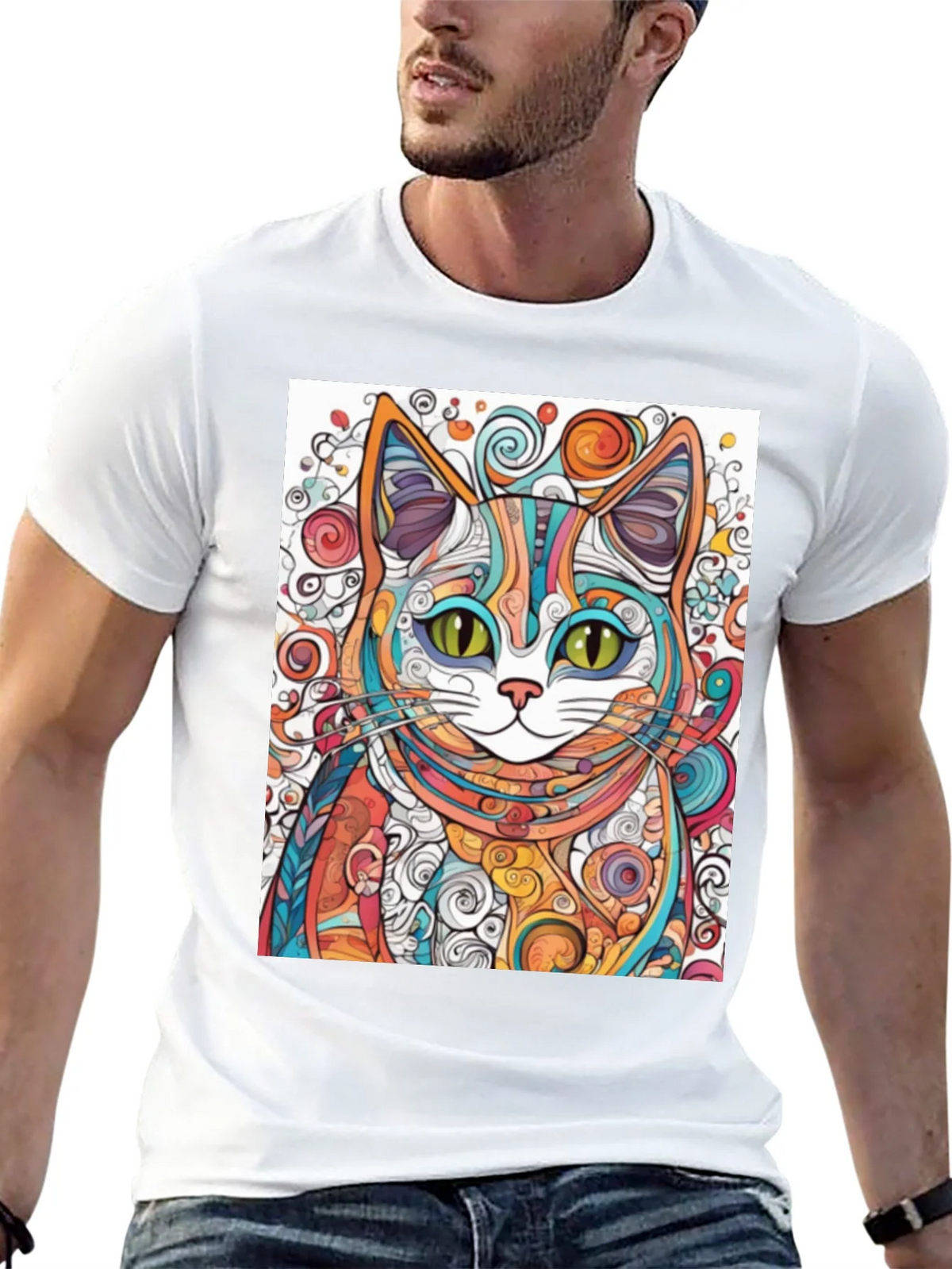 Colorful Abstract Cat T-Shirt product image 12