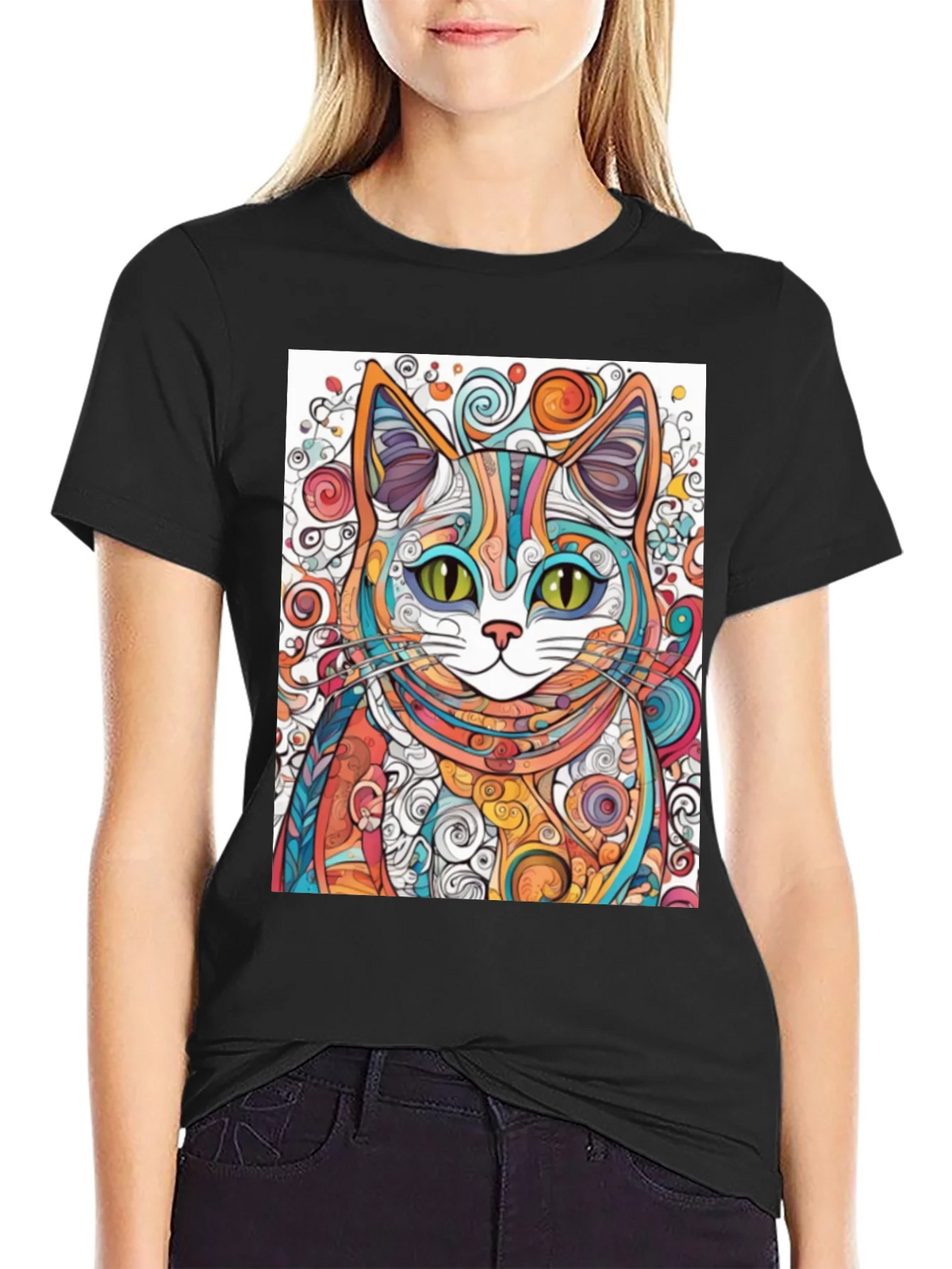 Colorful Abstract Cat T-Shirt product image 2