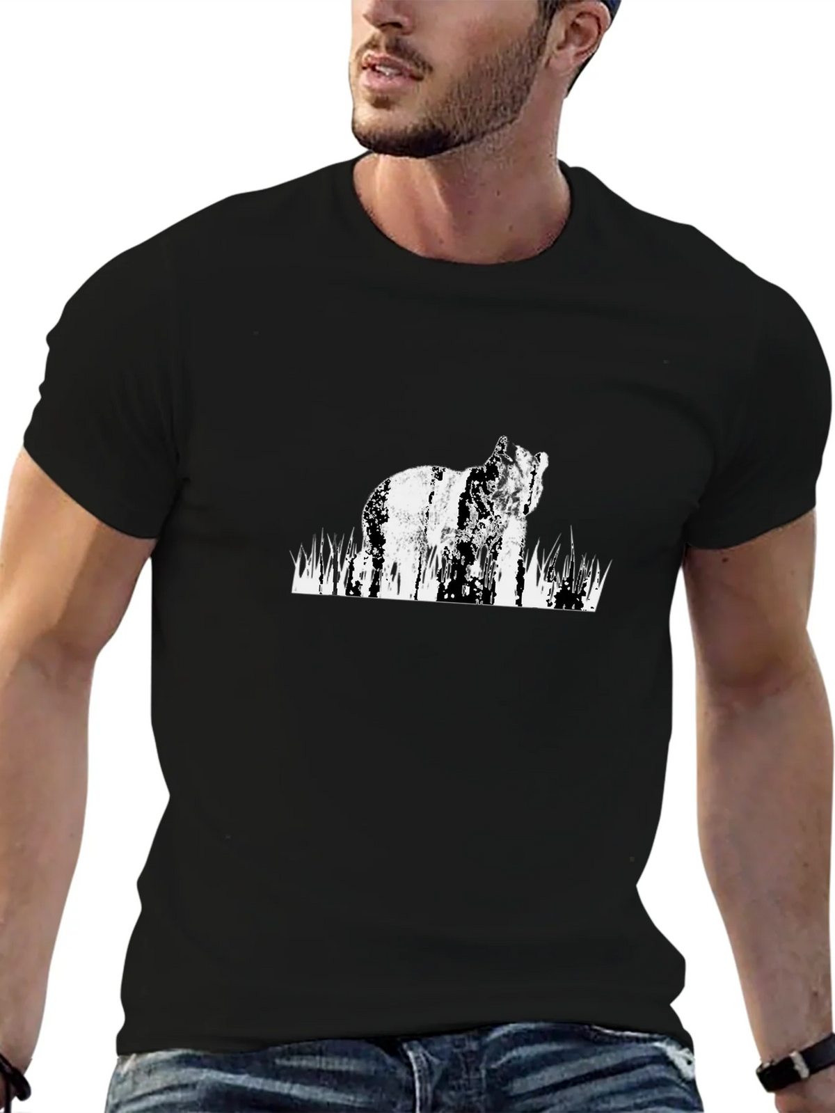 Bear Graphic Black T-Shirt product image 5