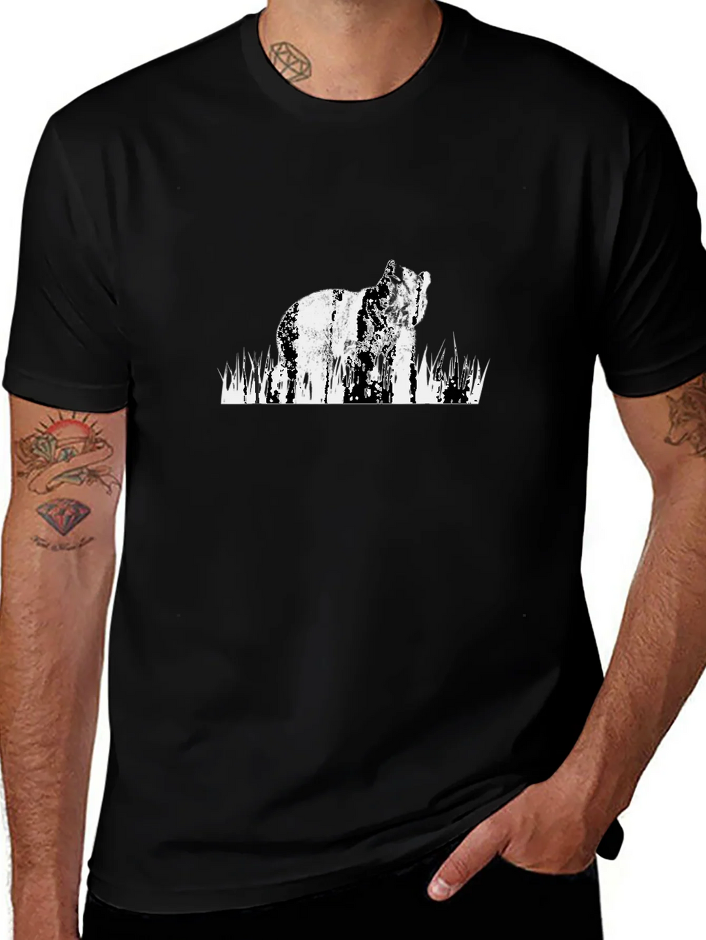 Bear Graphic Black T-Shirt product image 1