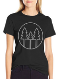 Minimalist Tree Graphic Black T-Shirt product image 1