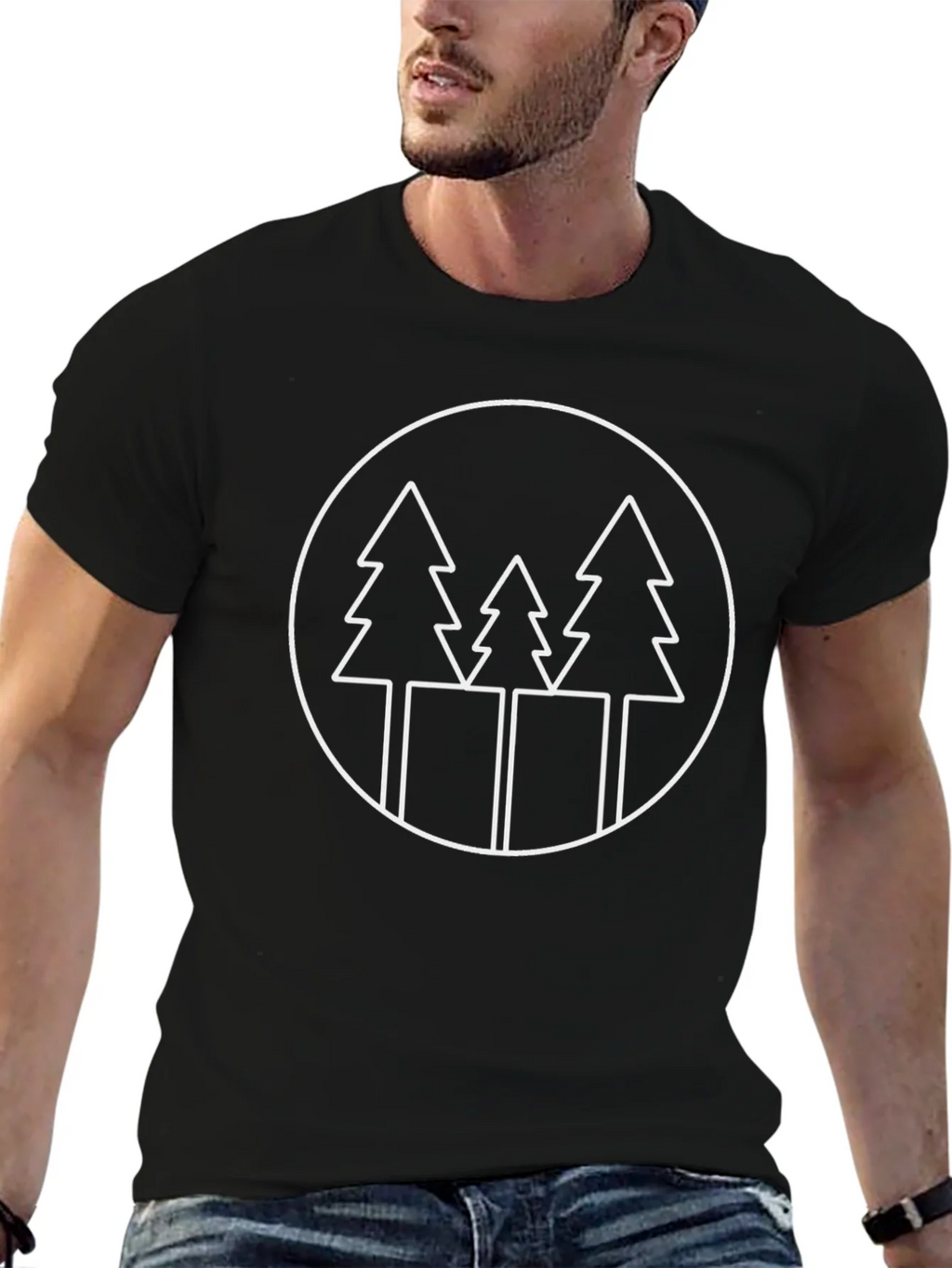Minimalist Tree Graphic Black T-Shirt product image 3