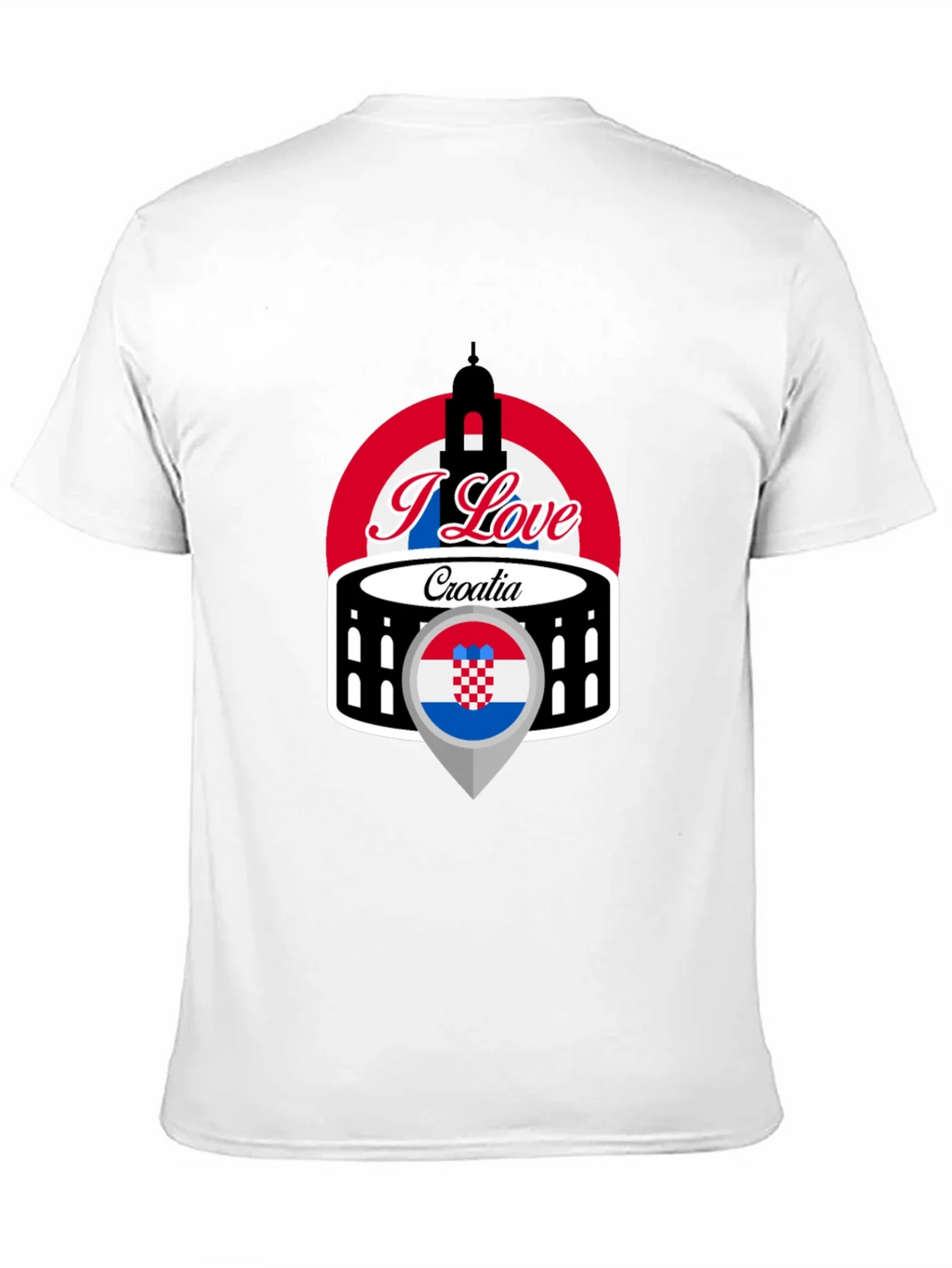 I Love Croatia T-Shirt - Black Graphic Tee product image 10