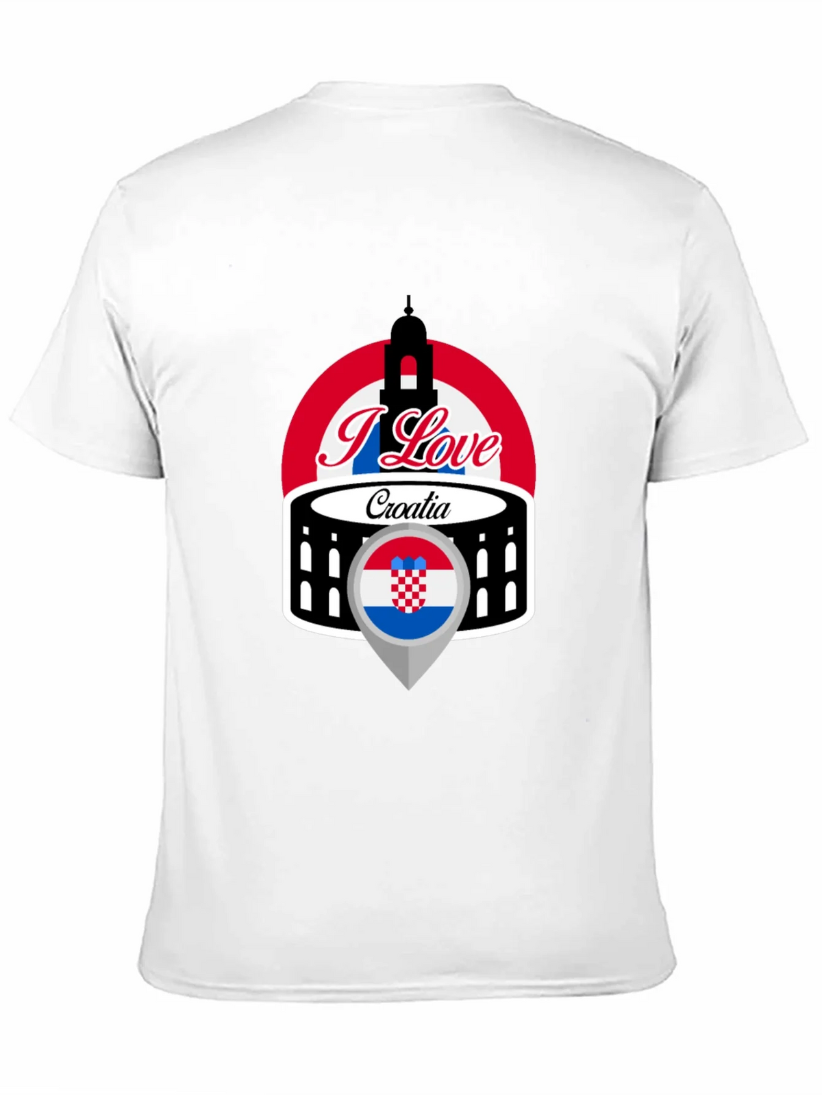 I Love Croatia T-Shirt - Black Graphic Tee product image 10