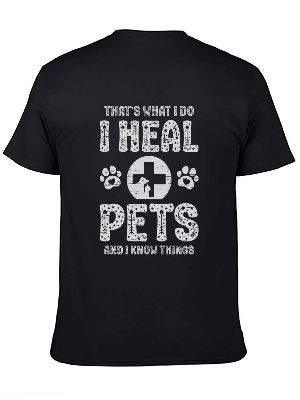 I Heal Pets Black T-Shirt product image 4