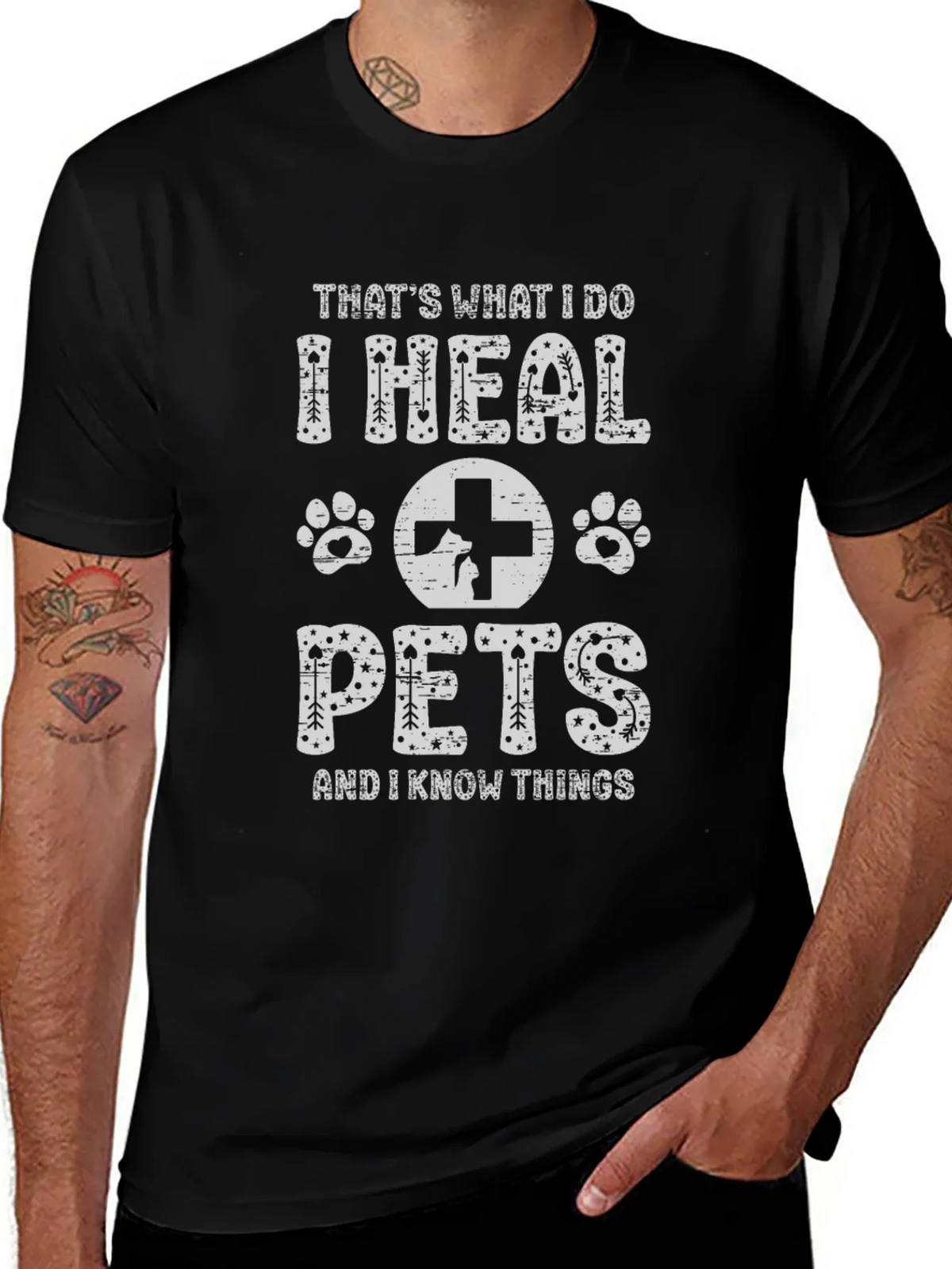 I Heal Pets Black T-Shirt product image 1