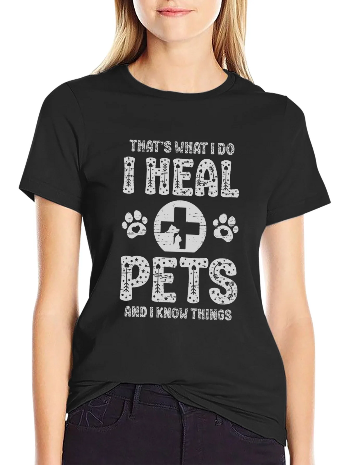 I Heal Pets Black T-Shirt product image 2