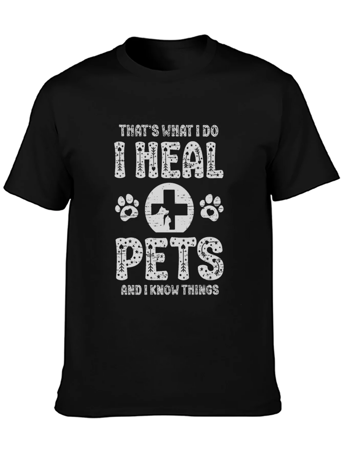 I Heal Pets Black T-Shirt product image 3