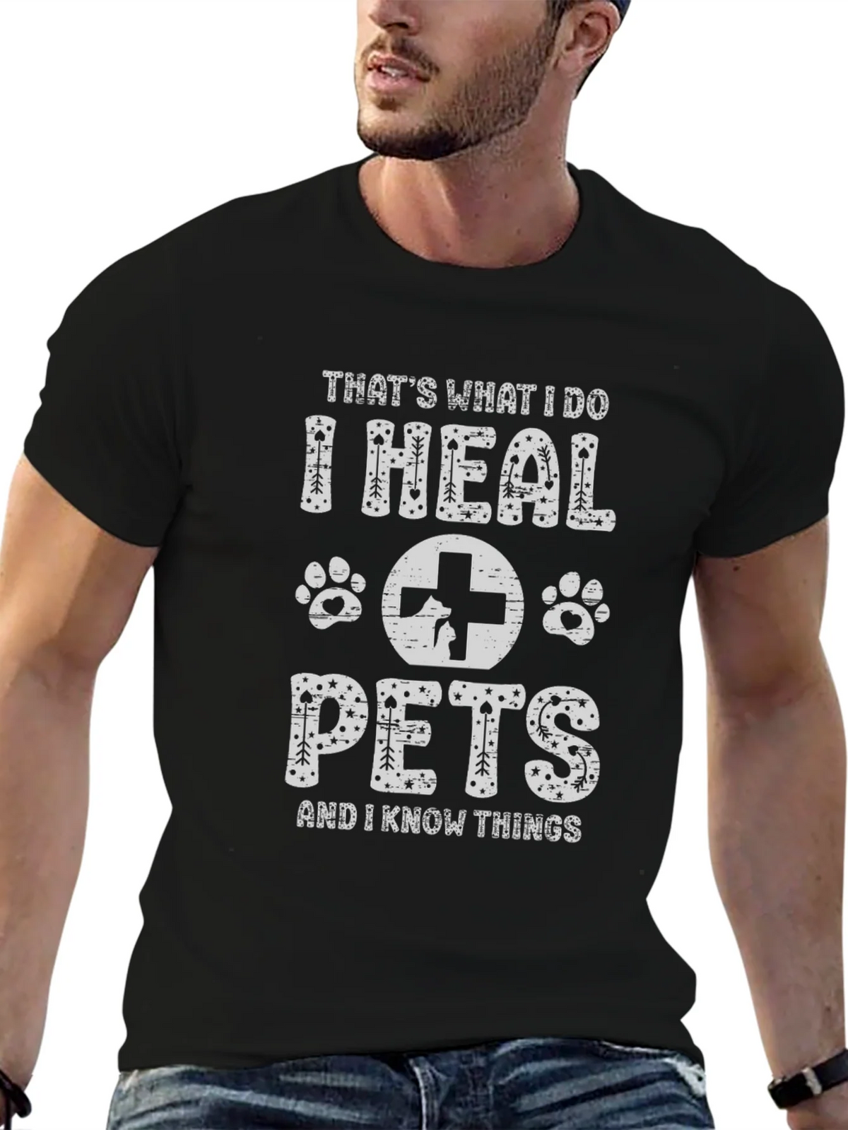 I Heal Pets Black T-Shirt product image 6