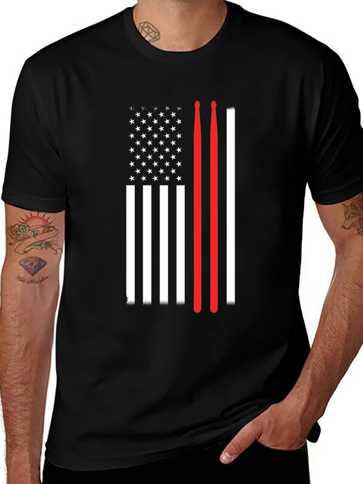American Flag Drummer T-Shirt product image 1