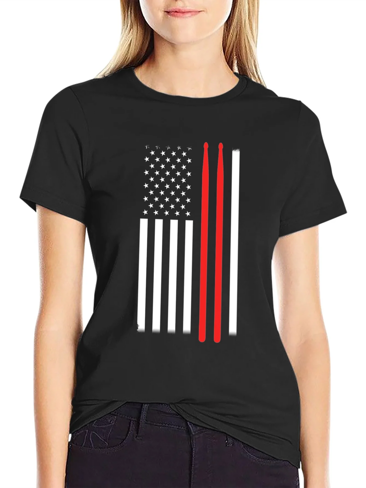 American Flag Drummer T-Shirt product image 2