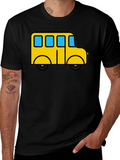 Cartoon Bus Graphic Tee - Black product image 1