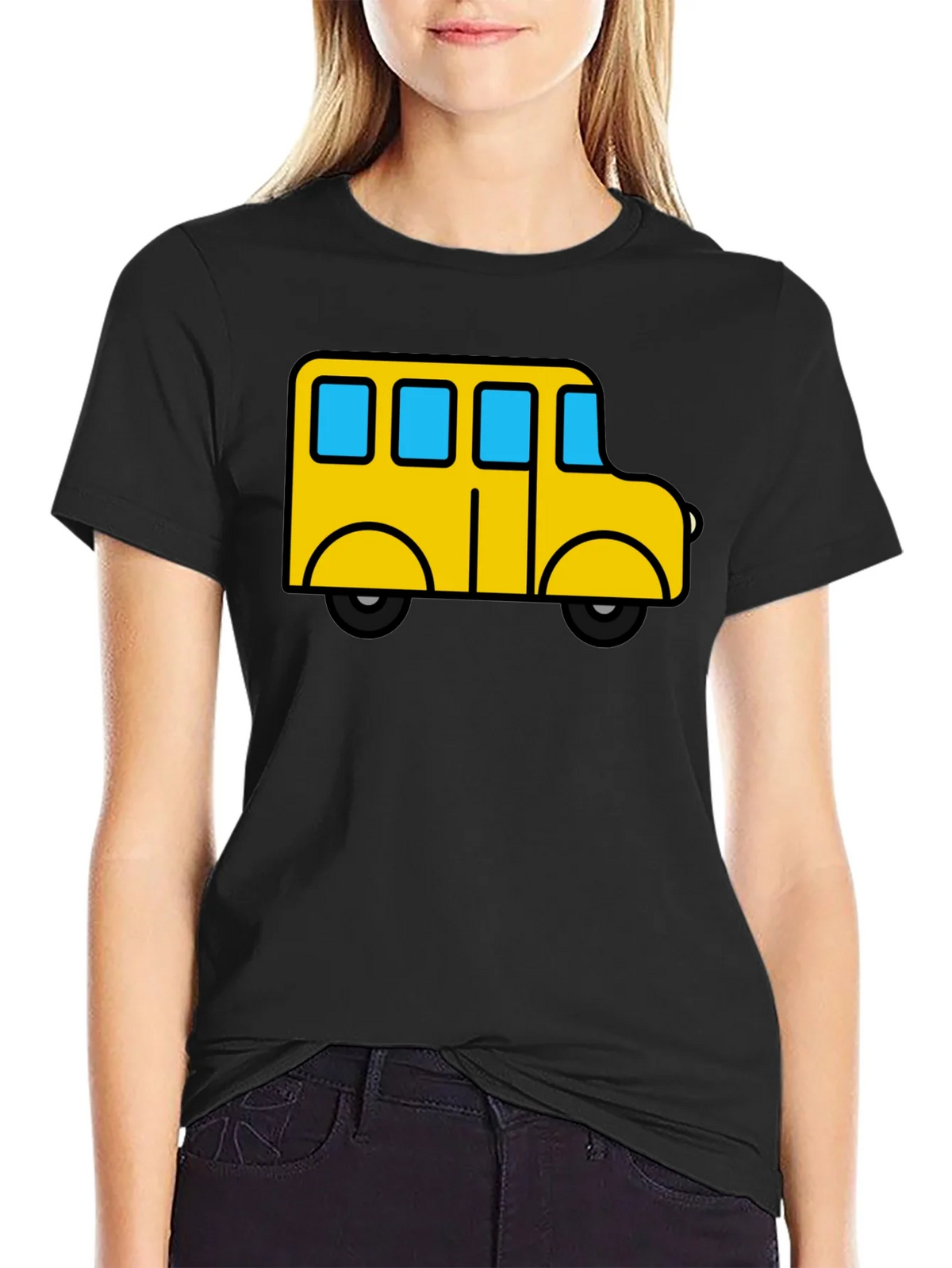 Cartoon Bus Graphic Tee - Black product image 2