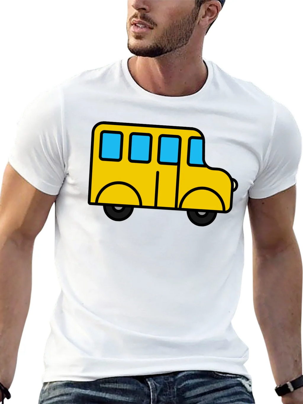 Cartoon Bus Graphic Tee - Black product image 12