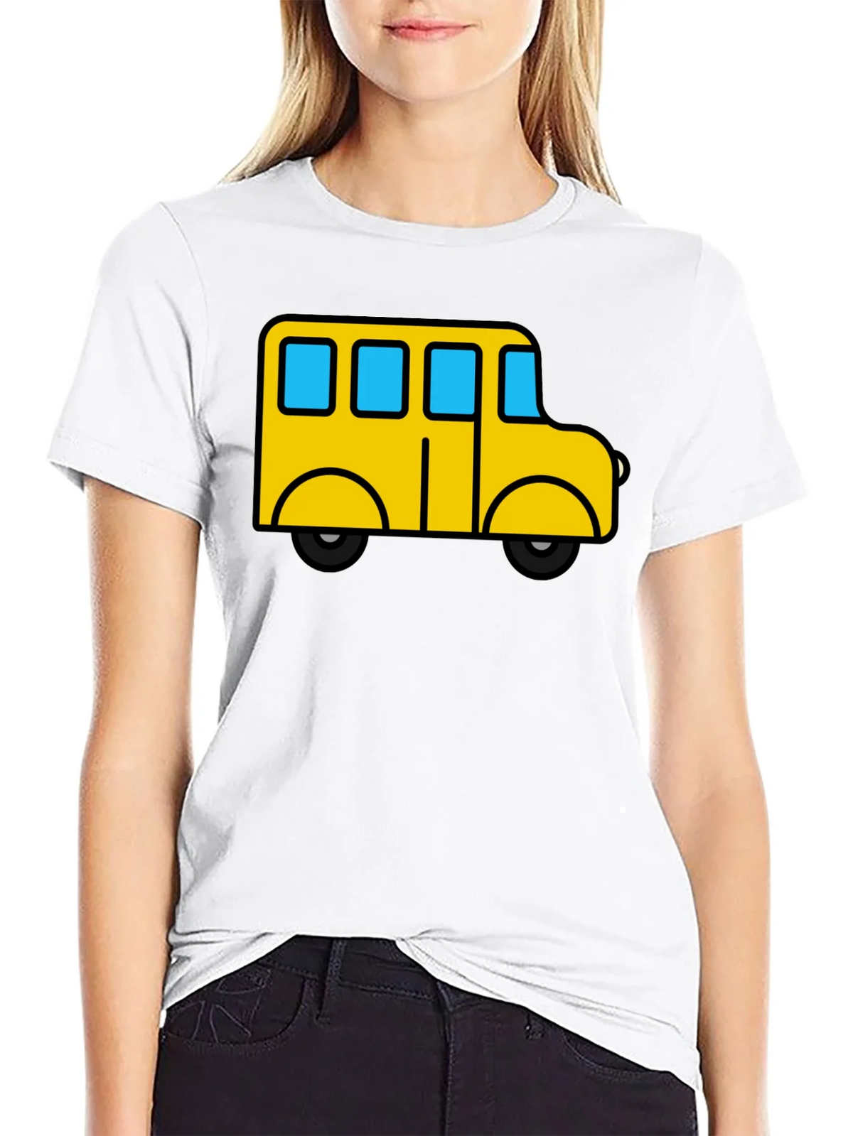 Cartoon Bus Graphic Tee - Black product image 8