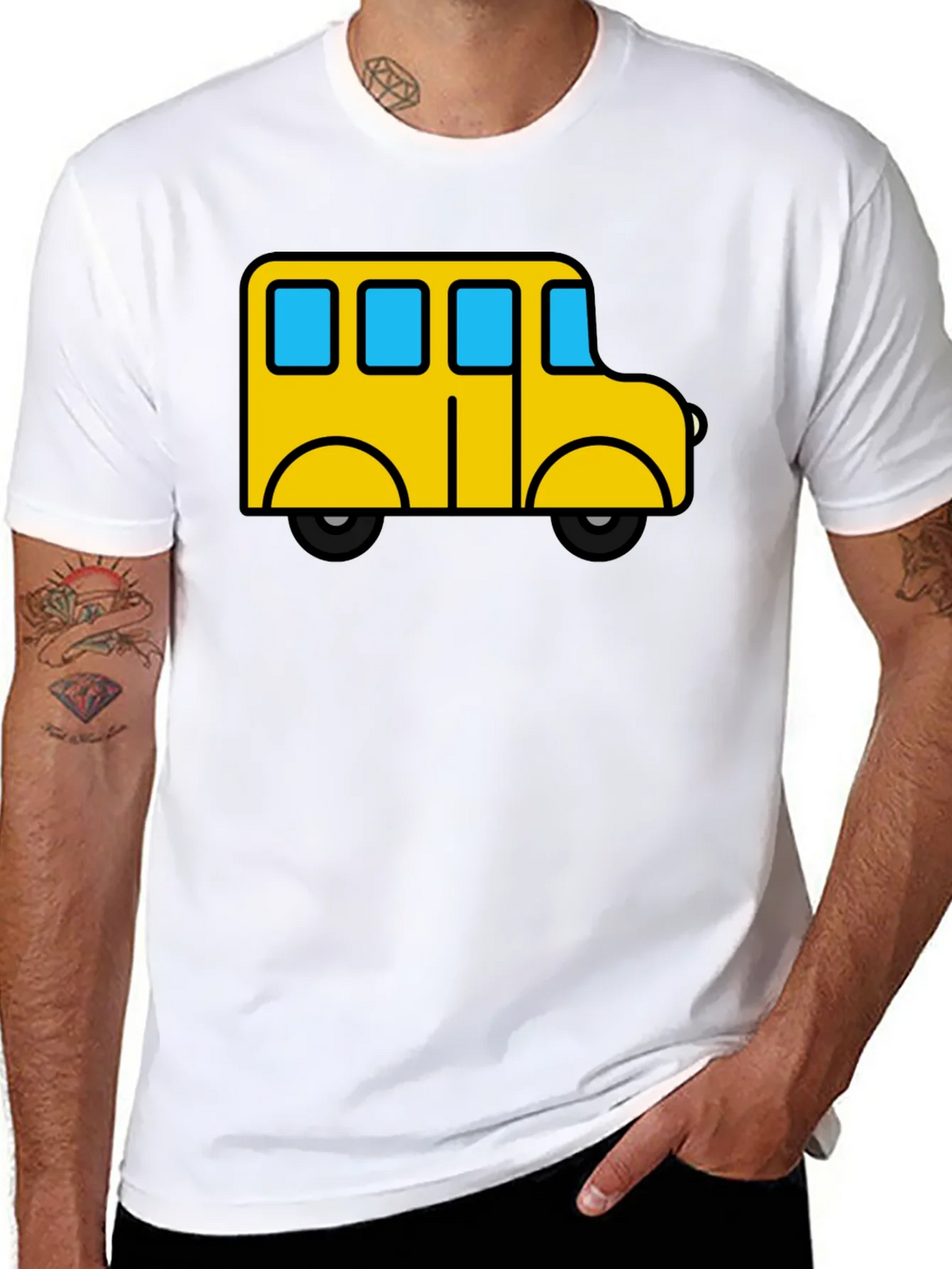 Cartoon Bus Graphic Tee - Black product image 7