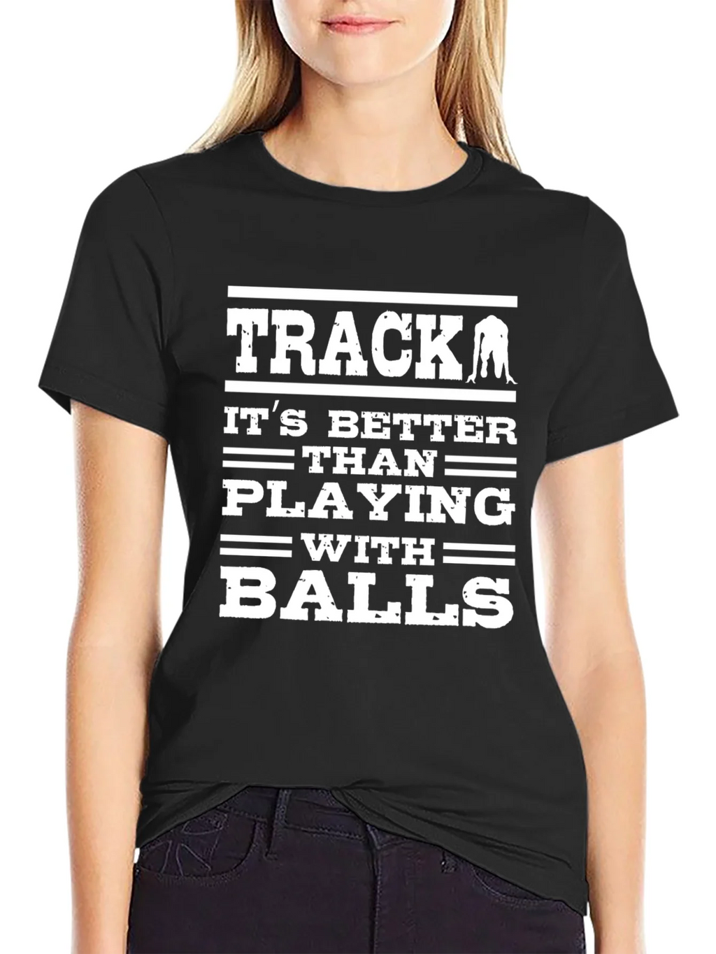 Track Black T-Shirt: Better Than Playing with Balls product image 1