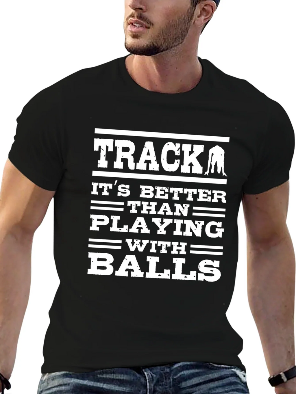 Track Black T-Shirt: Better Than Playing with Balls product image 4