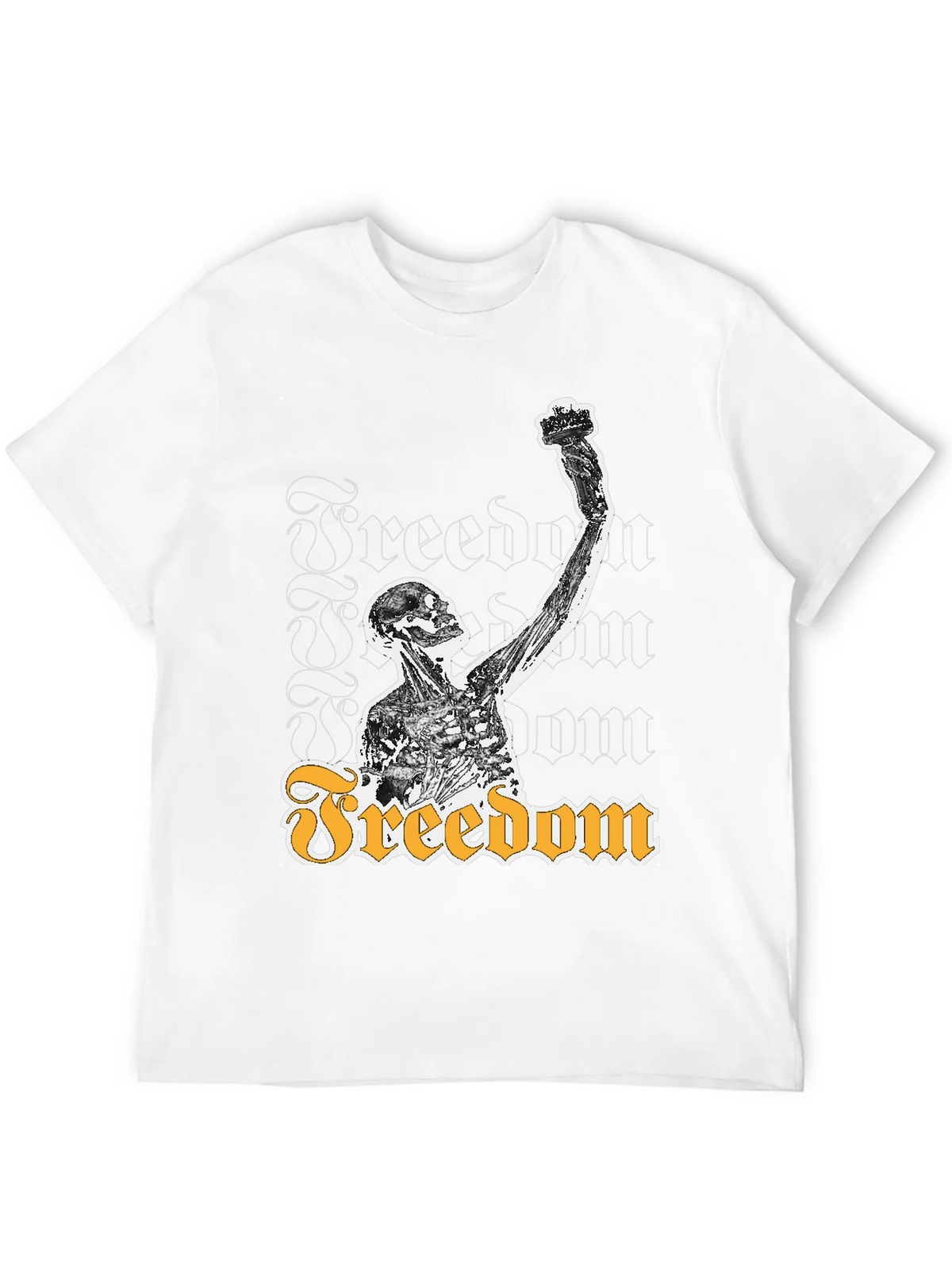 Freedom Skeleton Graphic Tee - Black Cotton T-Shirt product image 7