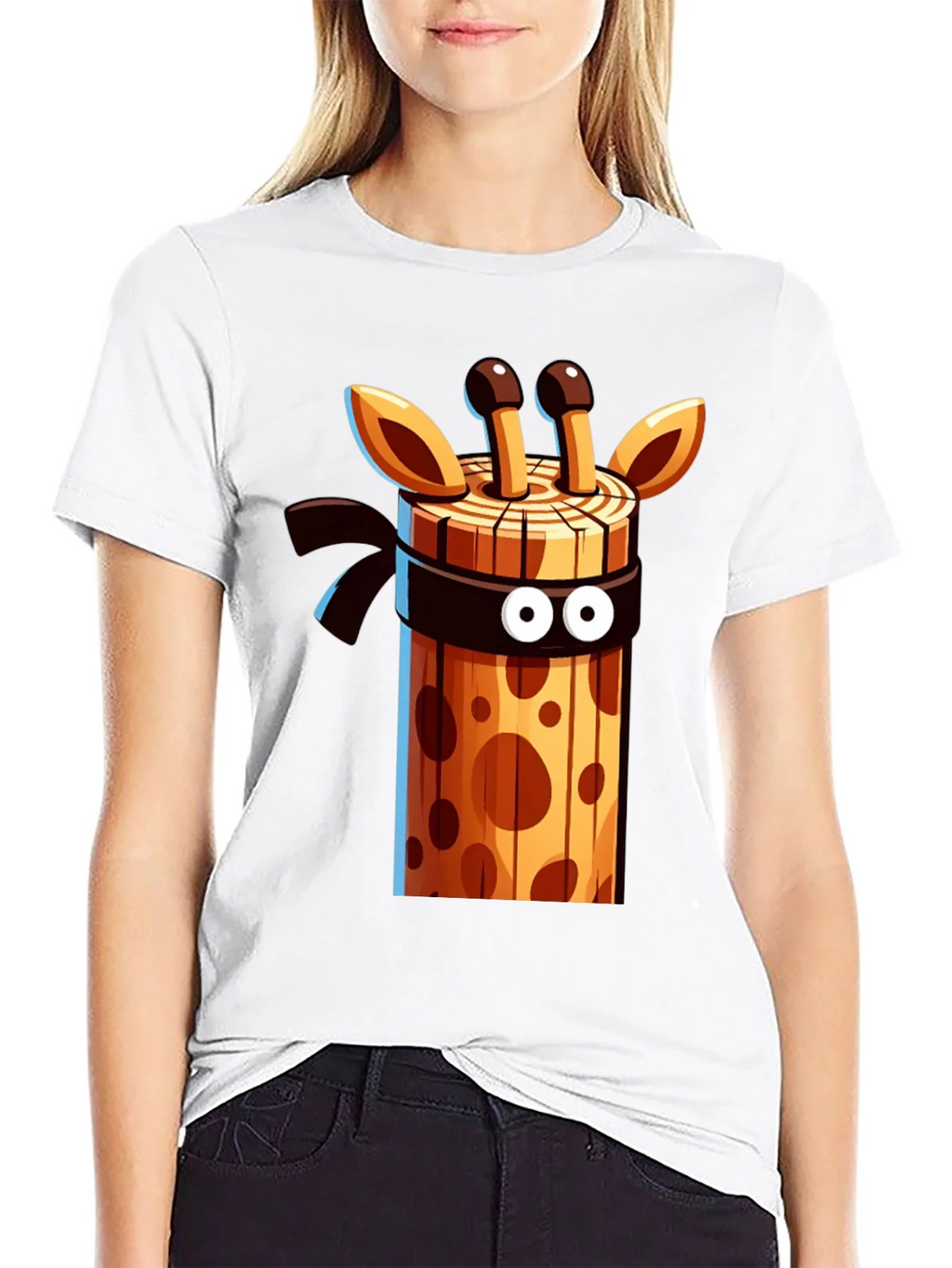 Ninja Giraffe Wooden Style Graphic Tee product image 6