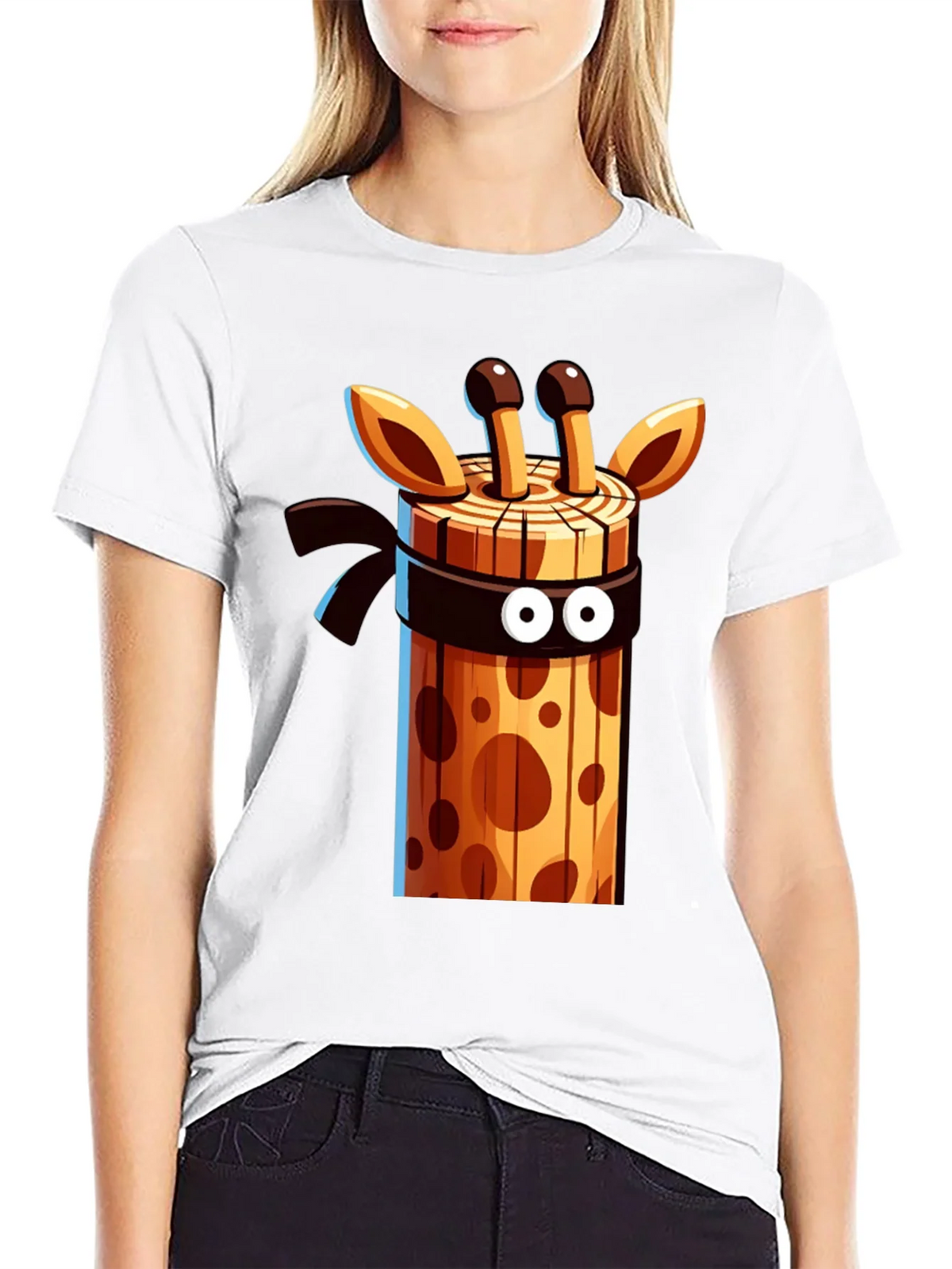 Ninja Giraffe Wooden Style Graphic Tee product image 6