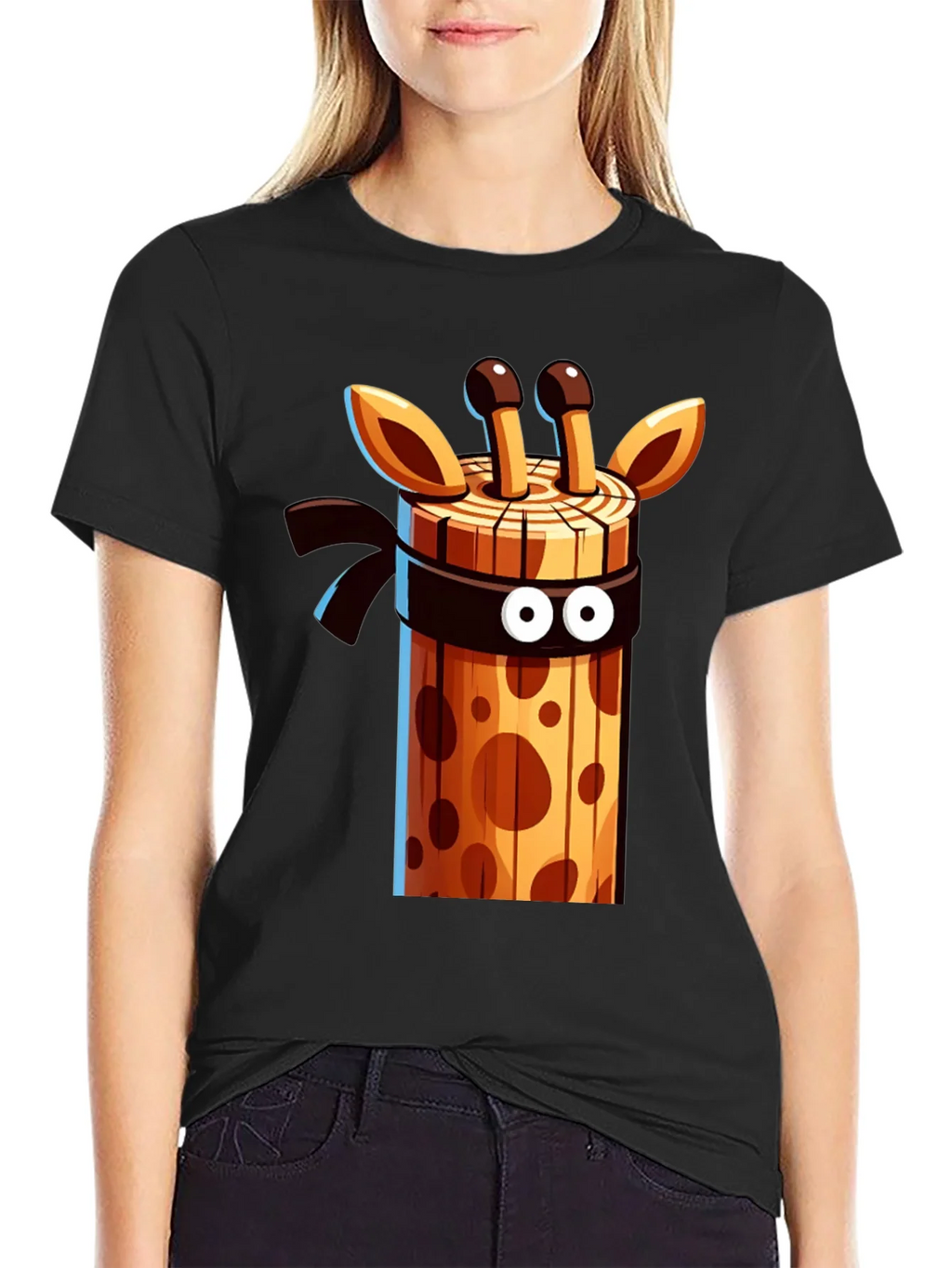 Ninja Giraffe Wooden Style Graphic Tee product image 2