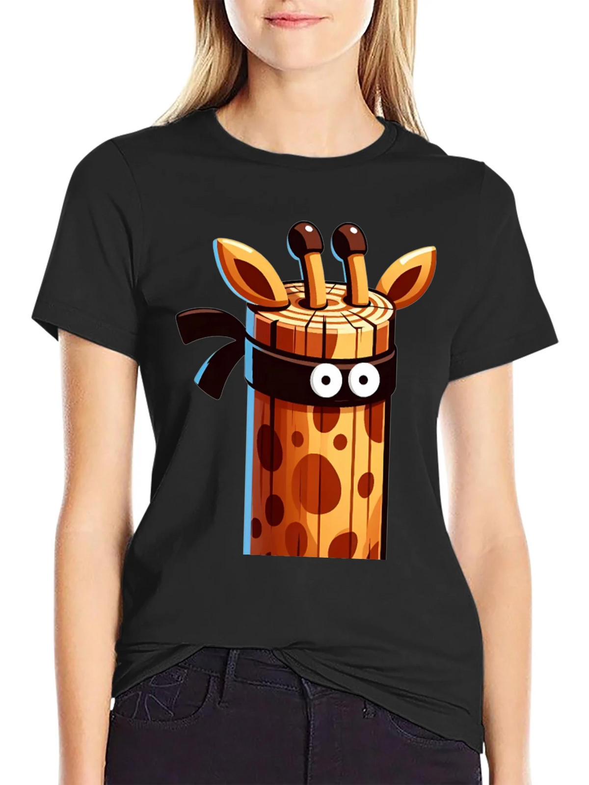 Ninja Giraffe Wooden Style Graphic Tee product image 2
