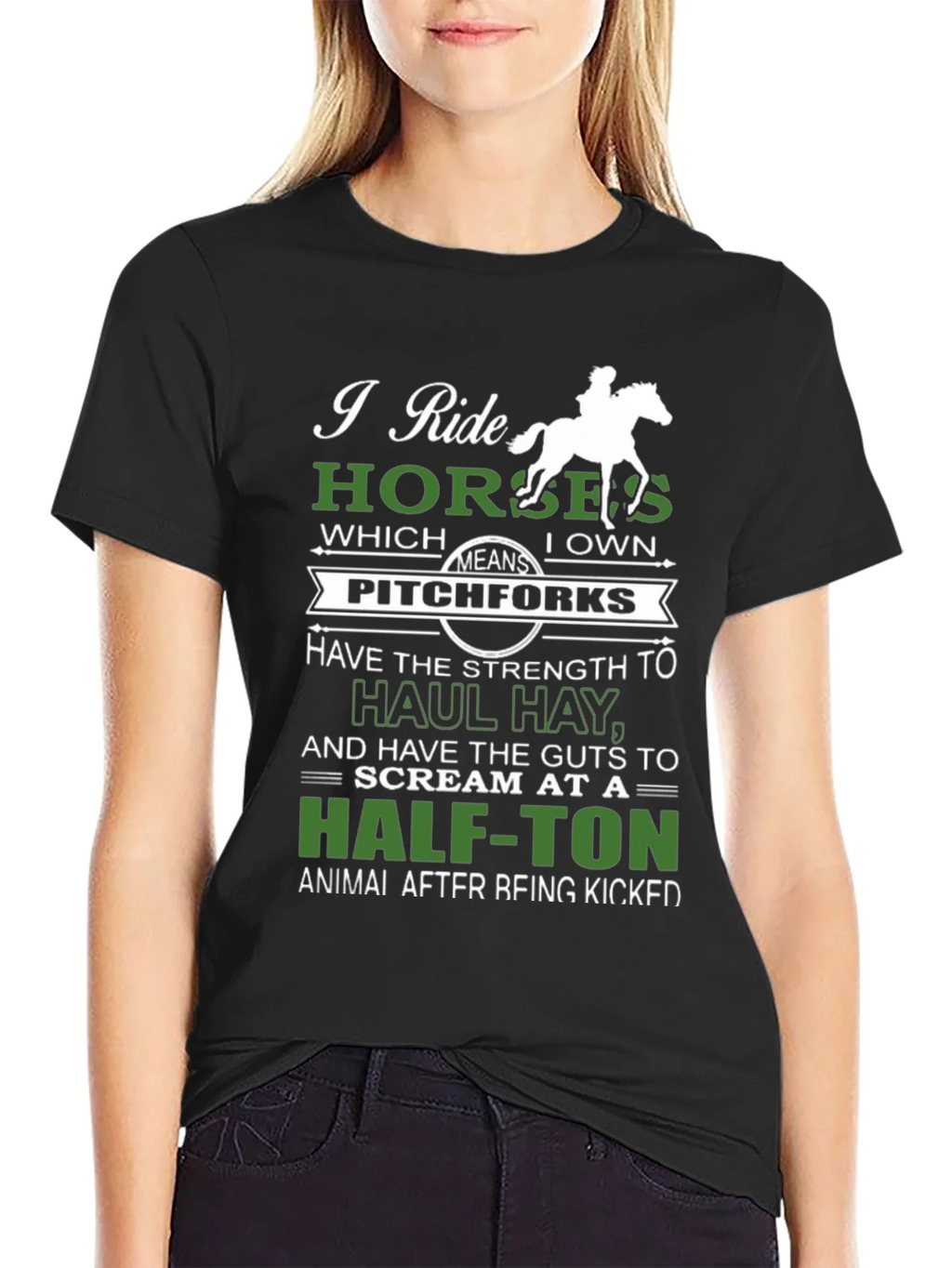 I Ride Horses Funny Graphic Tee product image 2