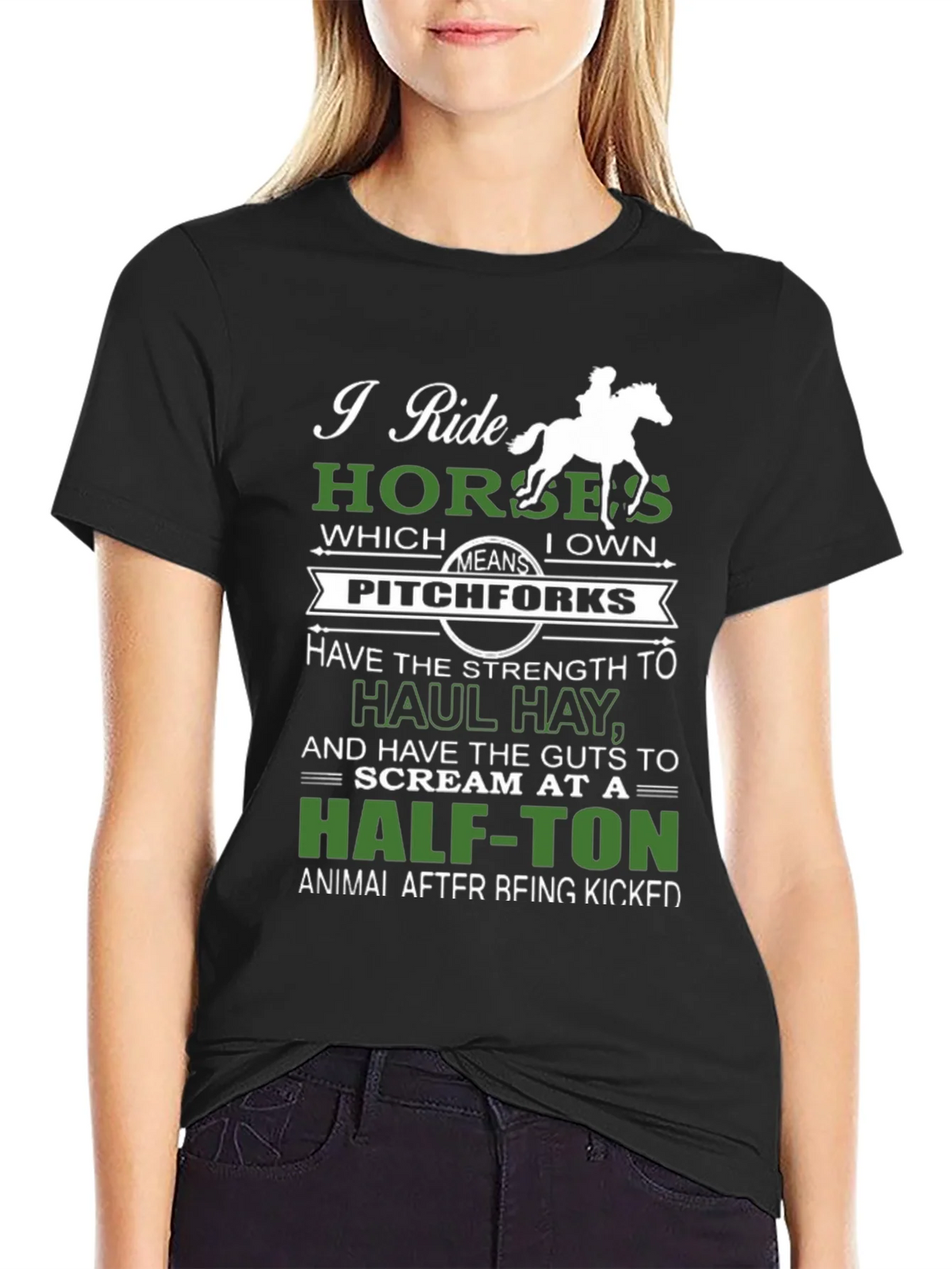 I Ride Horses Funny Graphic Tee product image 2