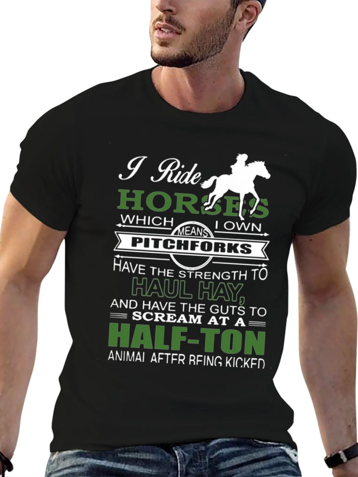 I Ride Horses Funny Graphic Tee product image 6