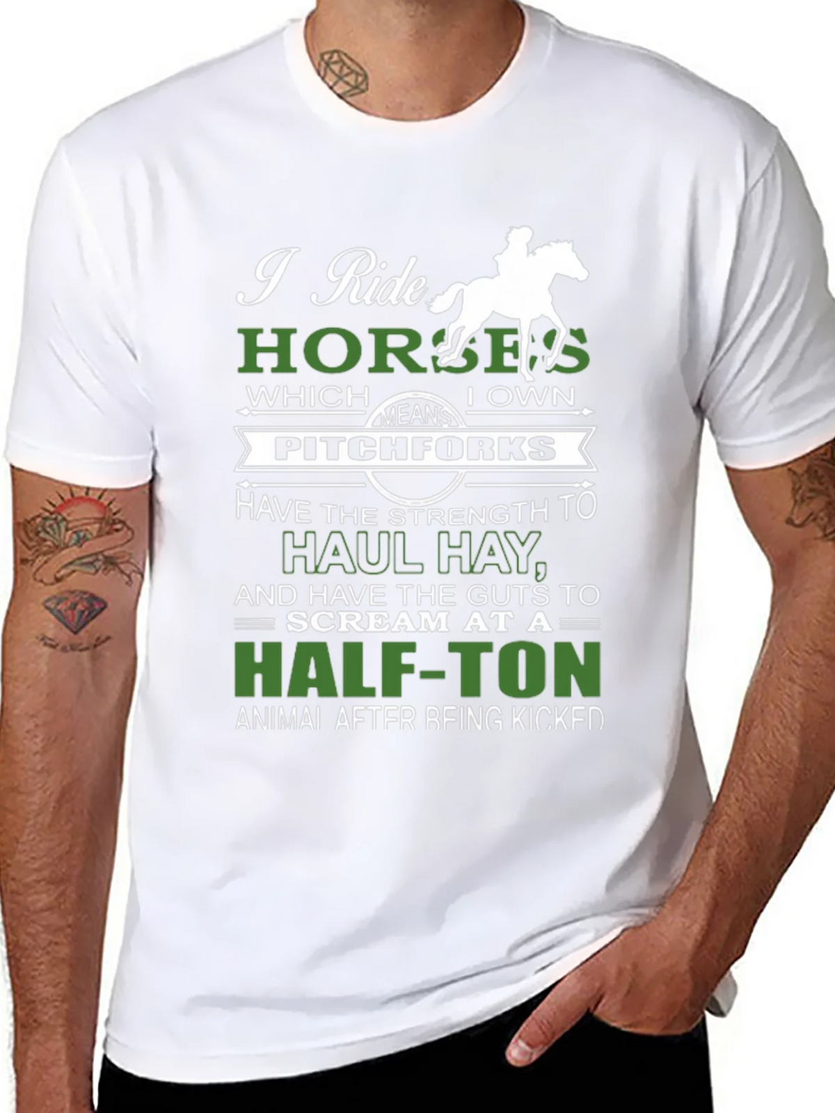 I Ride Horses Funny Graphic Tee product image 7