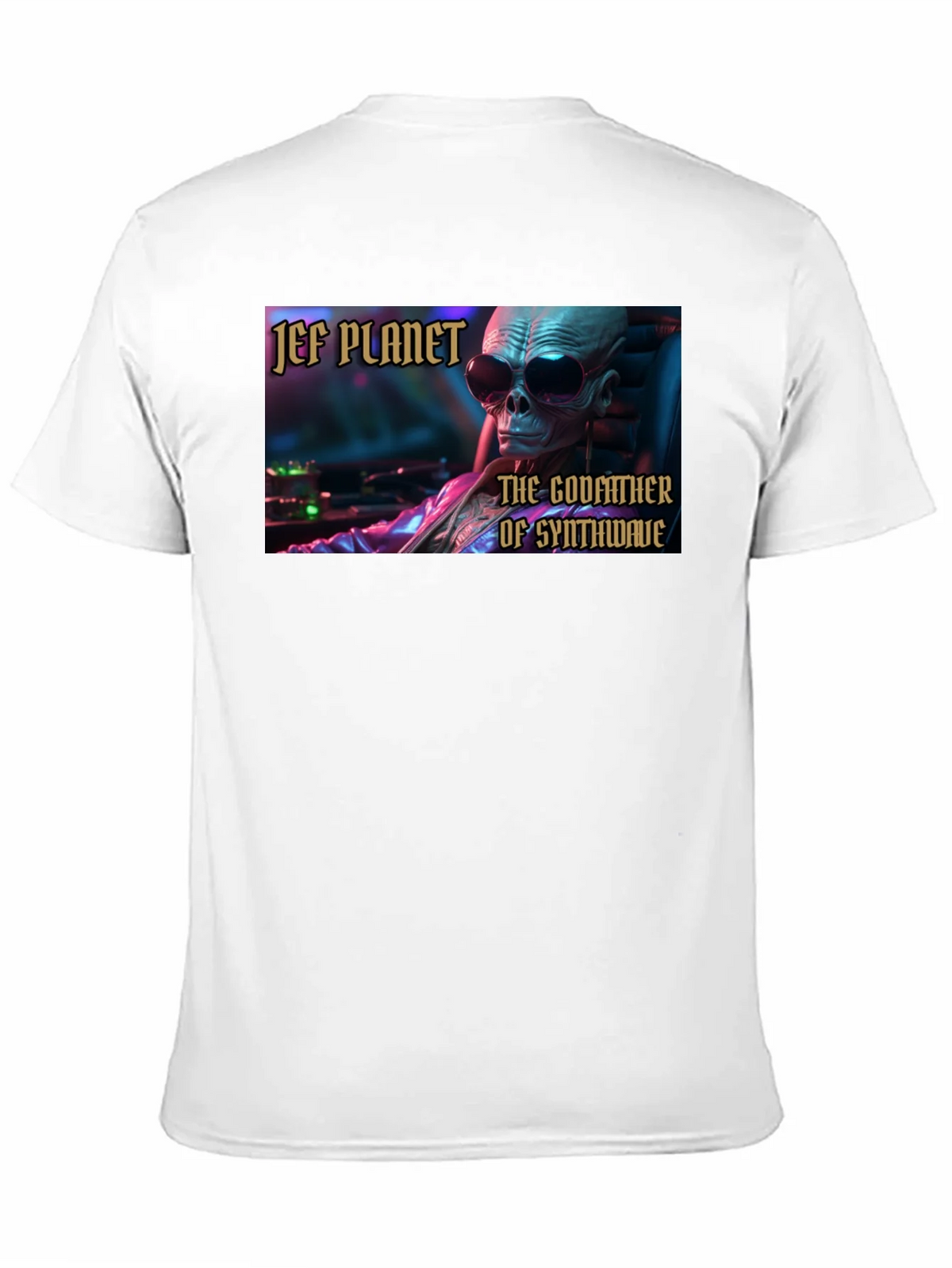 Jef Planet Godfather of Synthwave Black T-Shirt product image 6