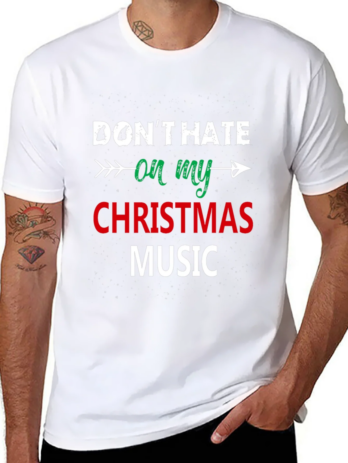Dont Hate On My Christmas Music Black T-Shirt product image 6