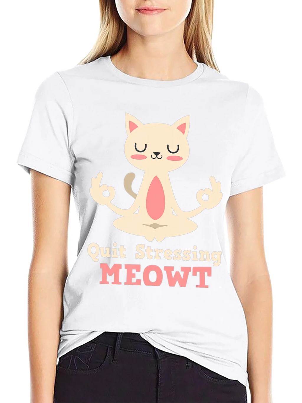 Relaxed Cat T-Shirt - Quit Stressing MEOWT product image 6