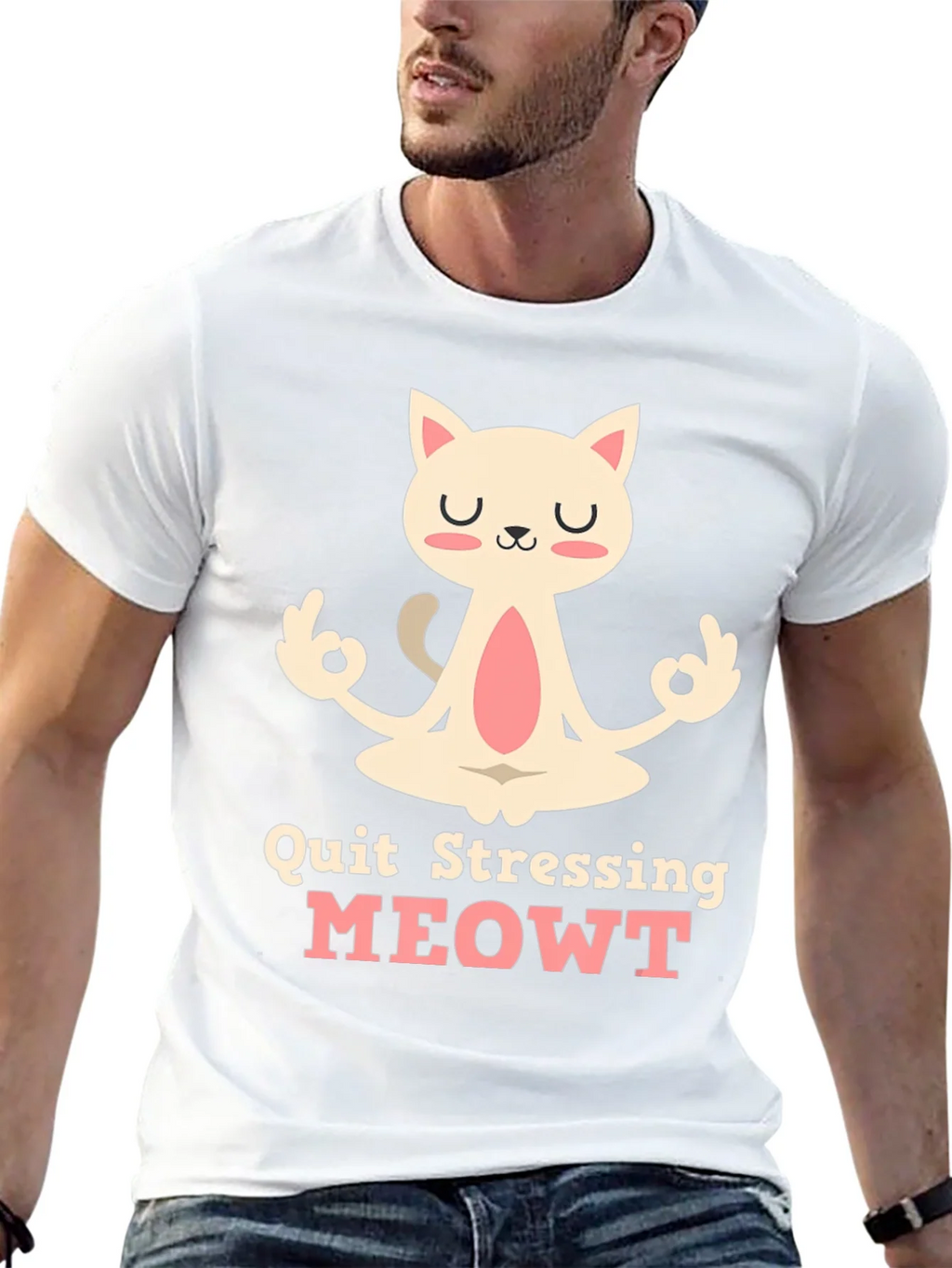 Relaxed Cat T-Shirt - Quit Stressing MEOWT product image 10