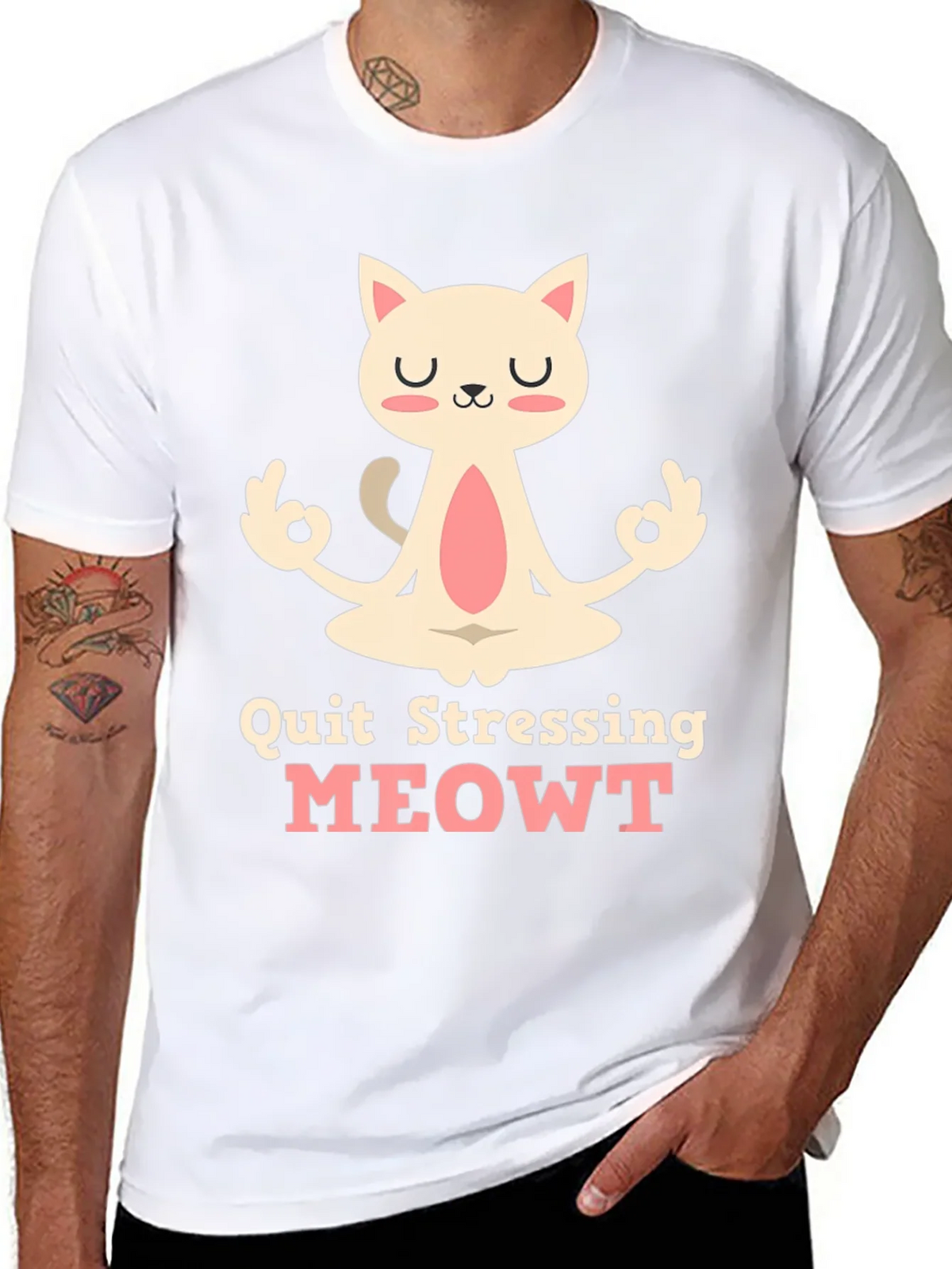 Relaxed Cat T-Shirt - Quit Stressing MEOWT product image 5