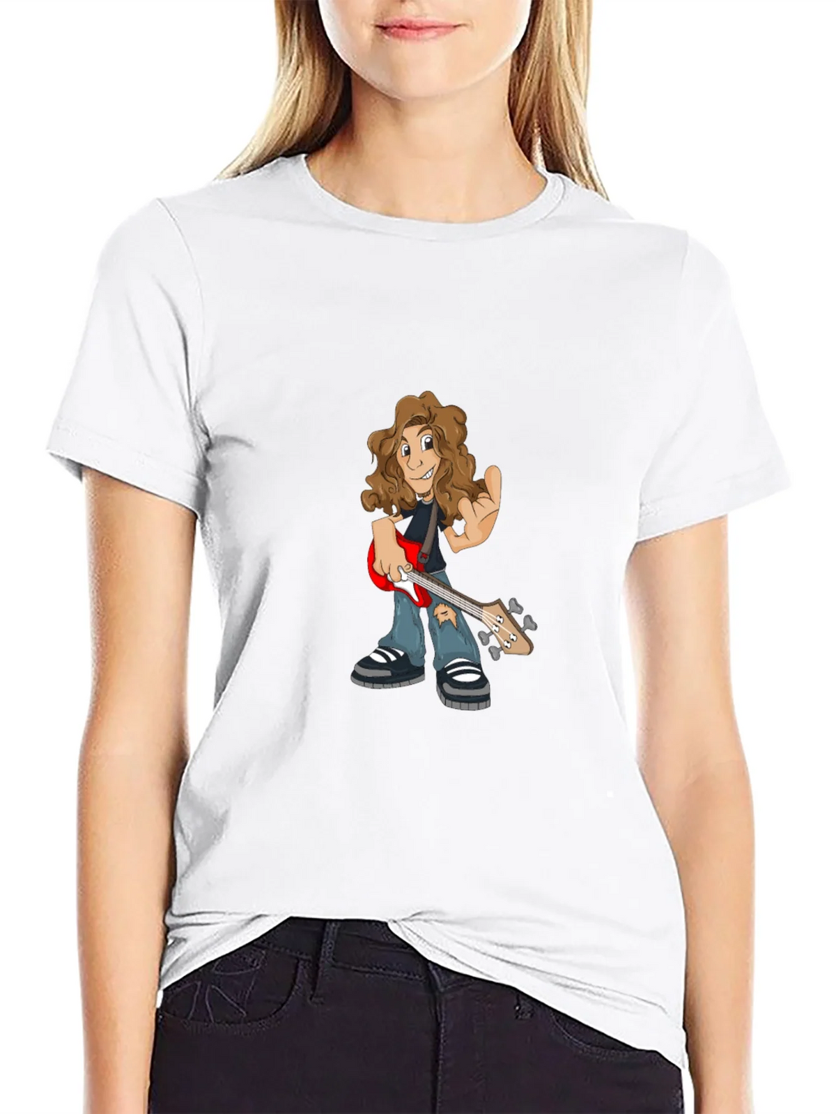 Cartoon Guitarist Graphic Tee product image 7