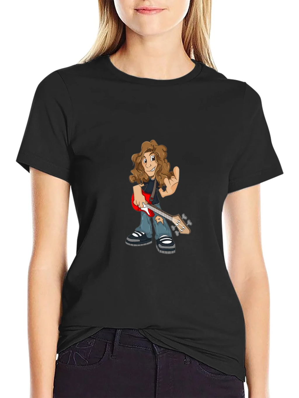 Cartoon Guitarist Graphic Tee product image 1