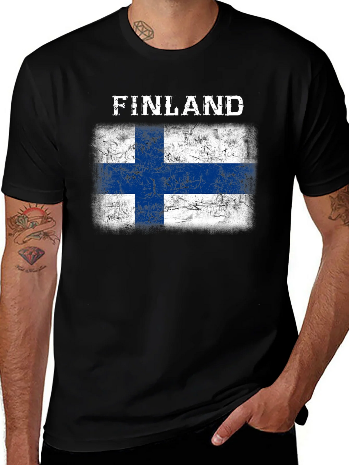 Finland Flag T-Shirt - Distressed Grunge Design product image 1