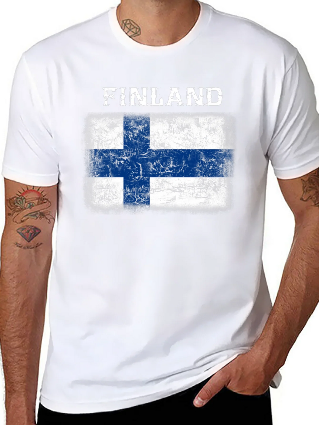 Finland Flag T-Shirt - Distressed Grunge Design product image 5