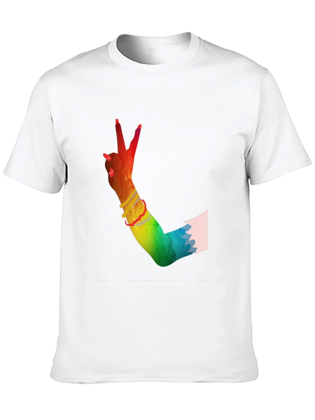 Peace Sign Hand Rainbow T-Shirt product image 9
