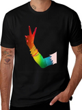 Peace Sign Hand Rainbow T-Shirt product image 1