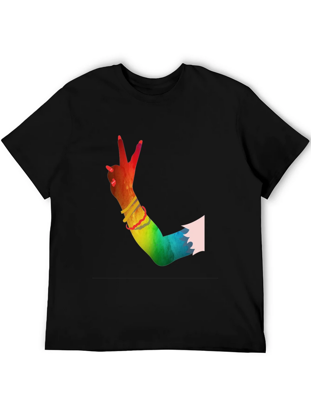 Peace Sign Hand Rainbow T-Shirt product image 5