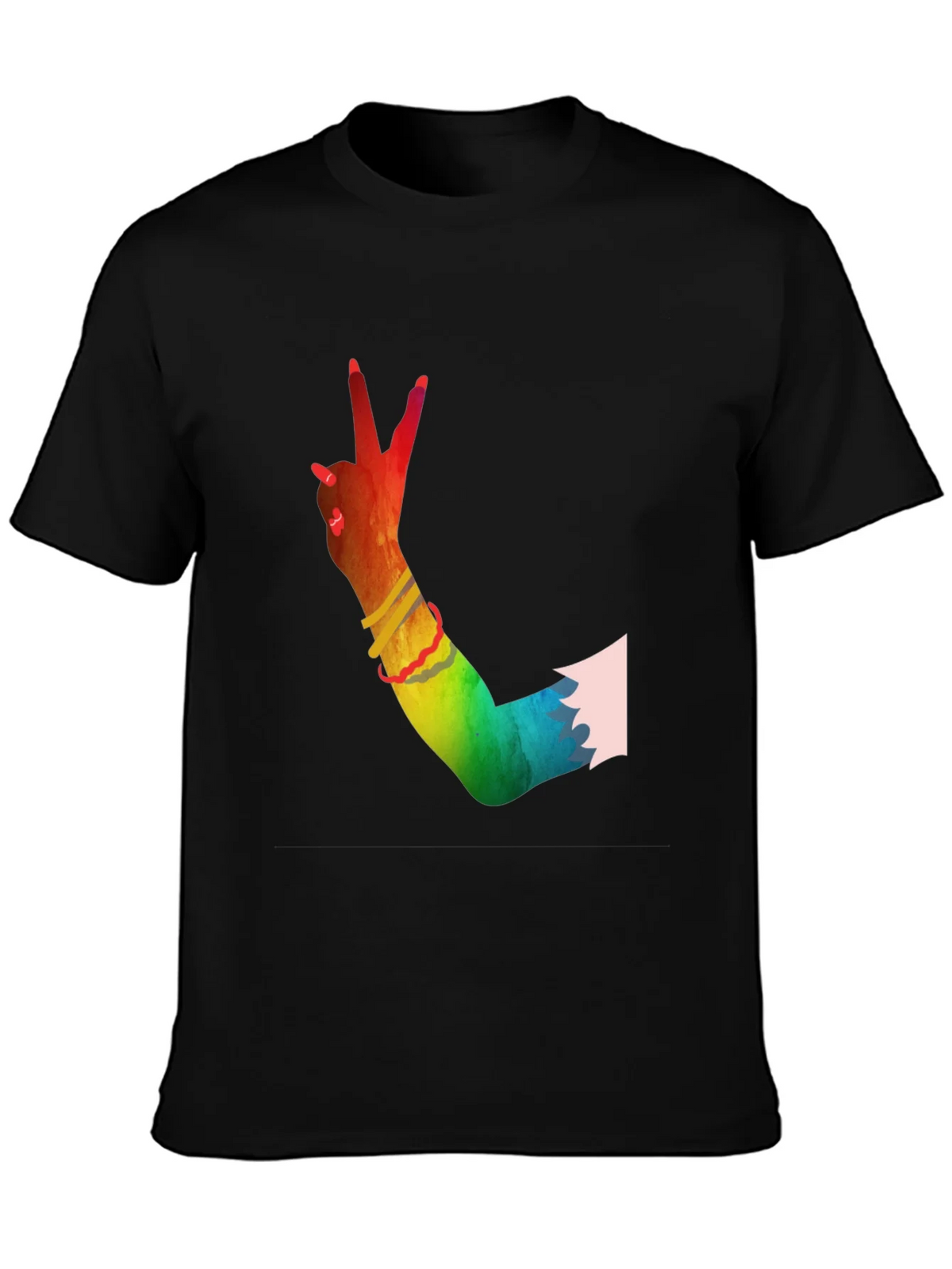 Peace Sign Hand Rainbow T-Shirt product image 3
